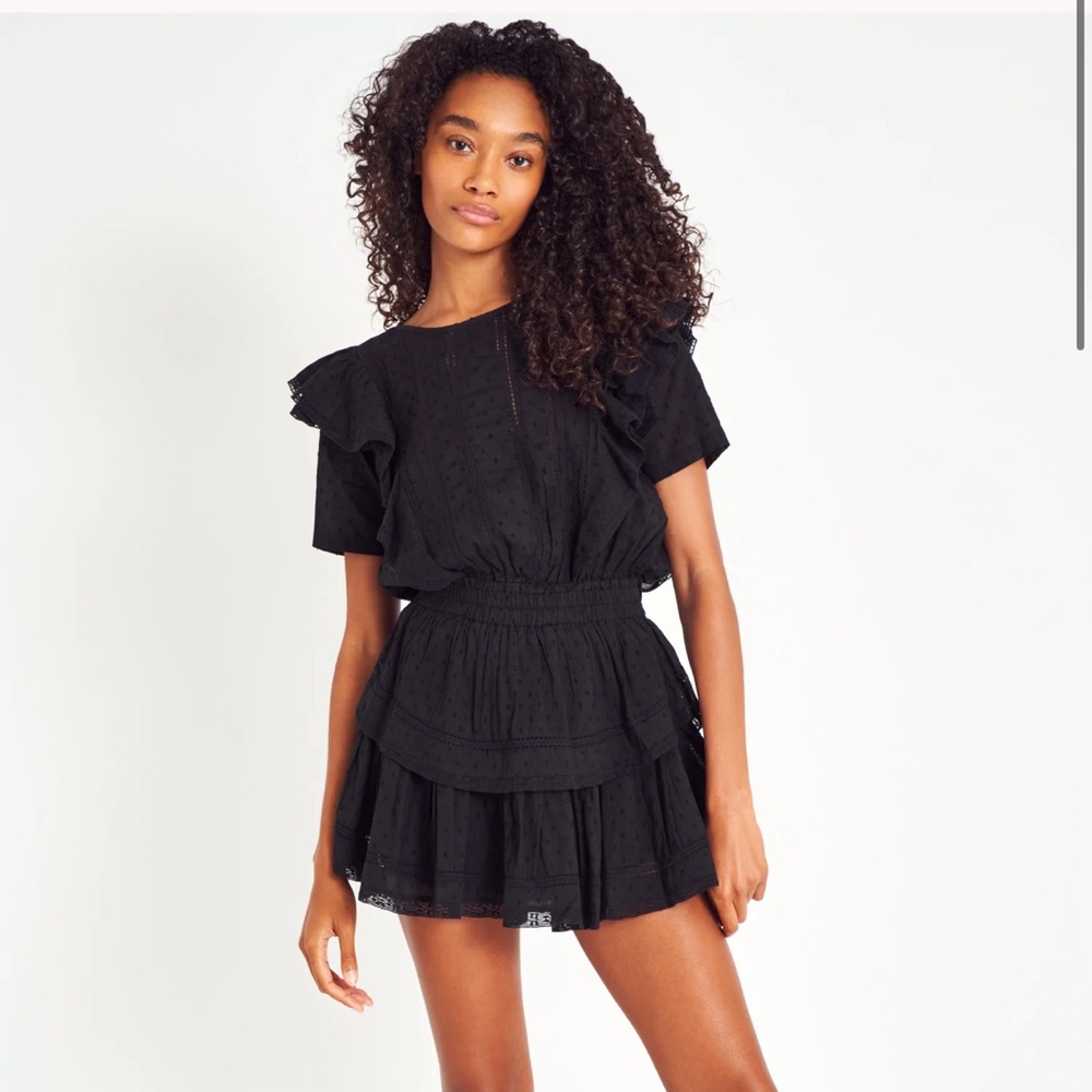 LoveShackFancy Black Natasha Dress